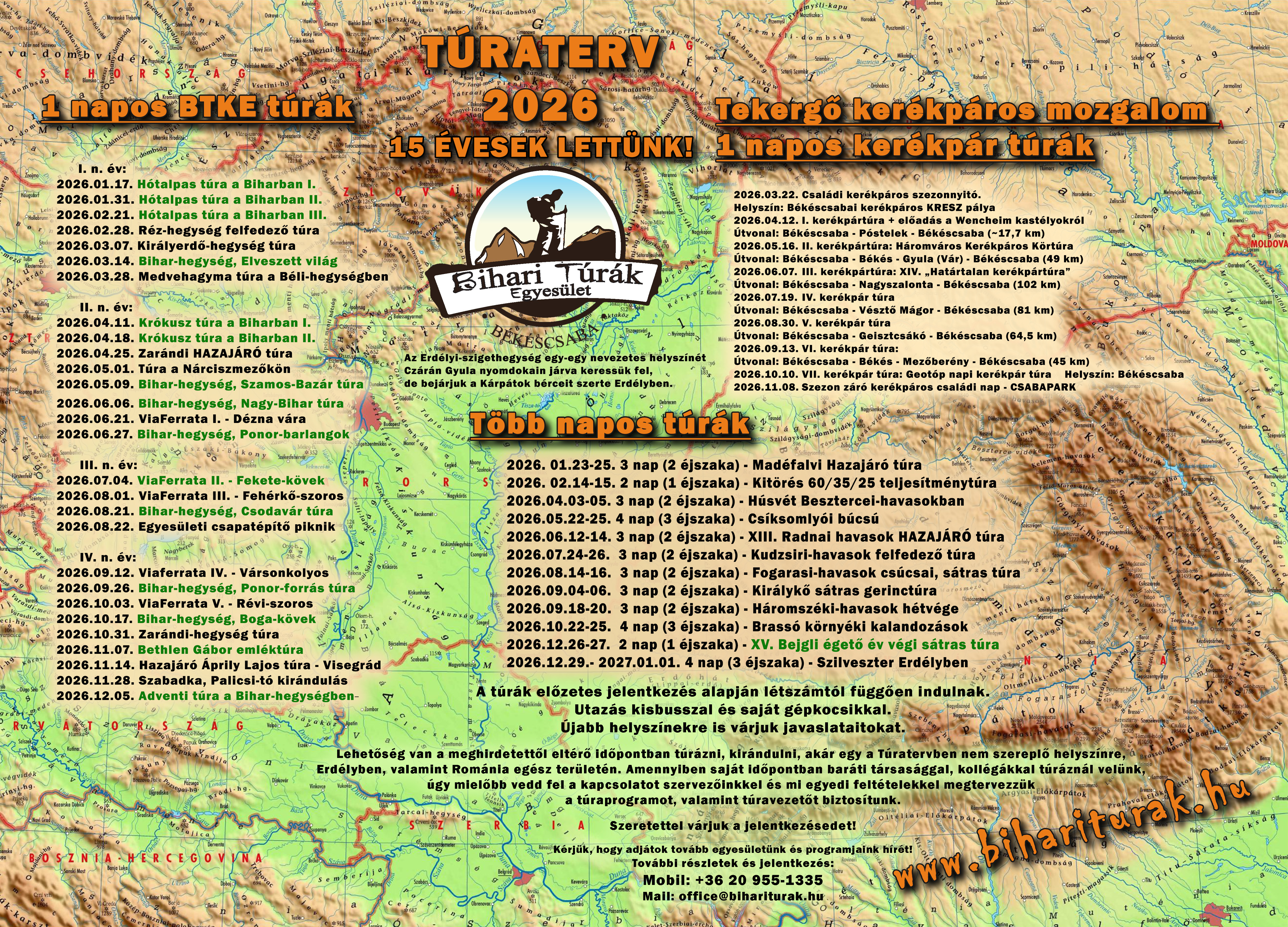 BTKE éves túraterv 2026